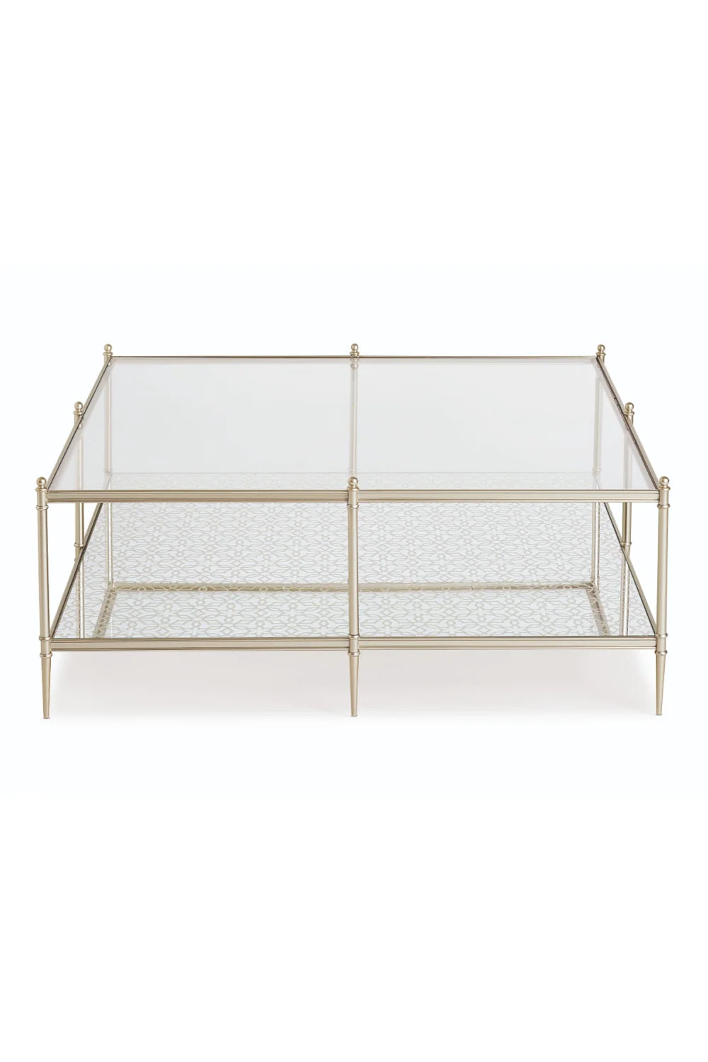 Luxury Square Glass Metal Cocktail Table Modern Italian Style for Villa