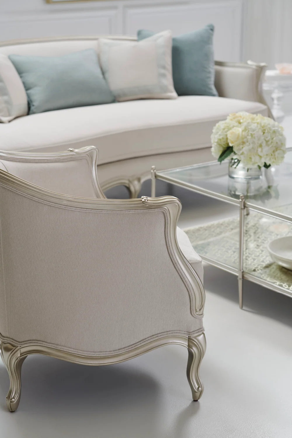 Luxury Square Glass Metal Cocktail Table Modern Italian Style for Villa