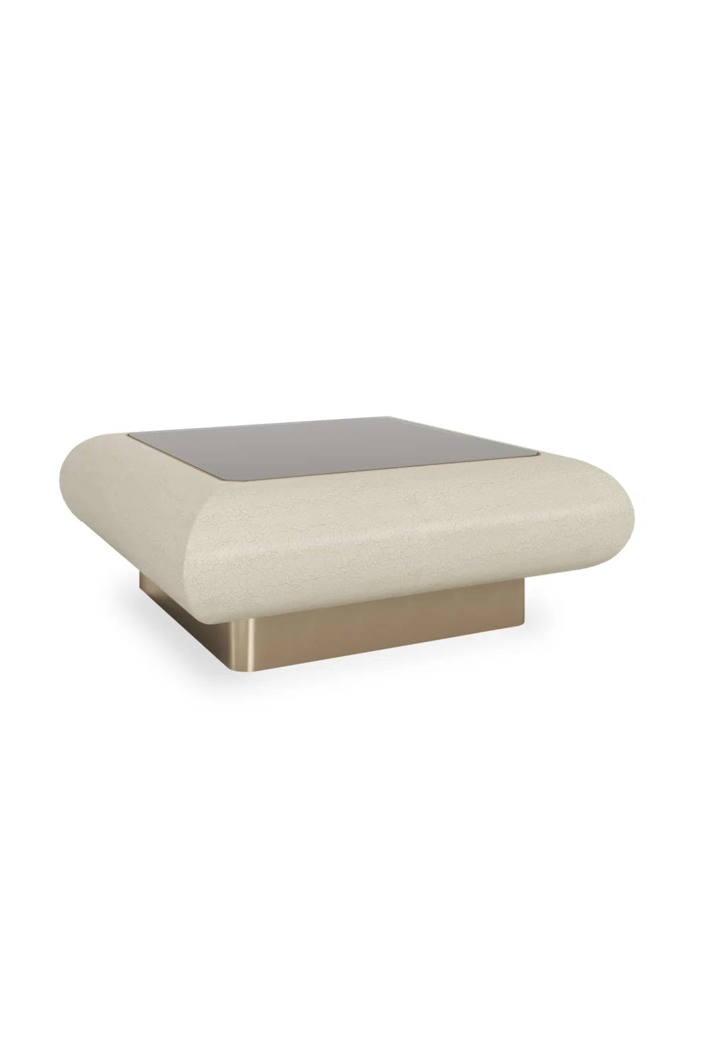 Luxury Square Ivory Glass Coffee Table Modern Italian Style for Villa