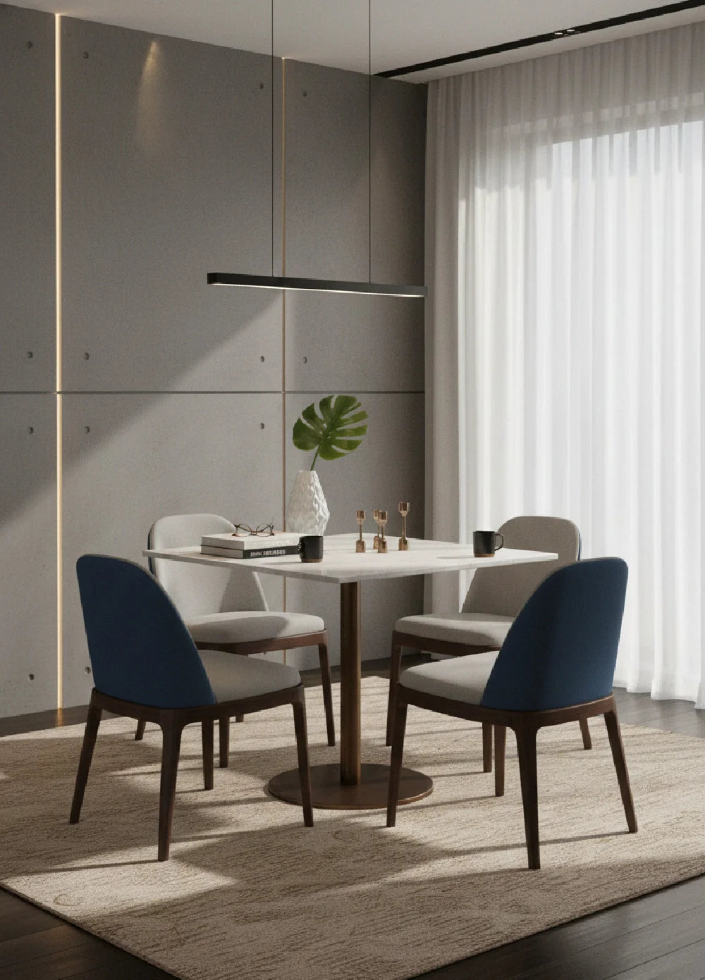 Luxury Square Marble Bistro Table Modern Italian Style for Villa