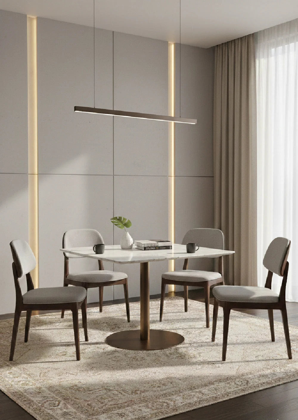 Luxury Square Marble Bistro Table Modern Italian Style for Villa