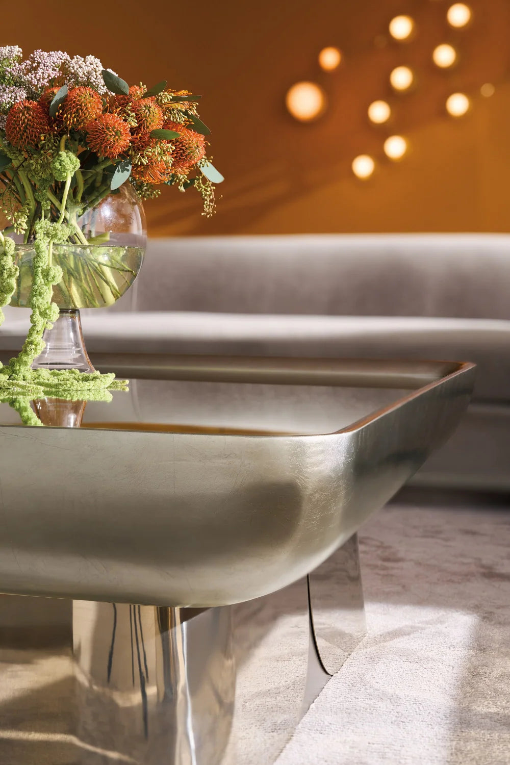 Luxury Square Mirror Coffee Table Modern Italian Style for Villa