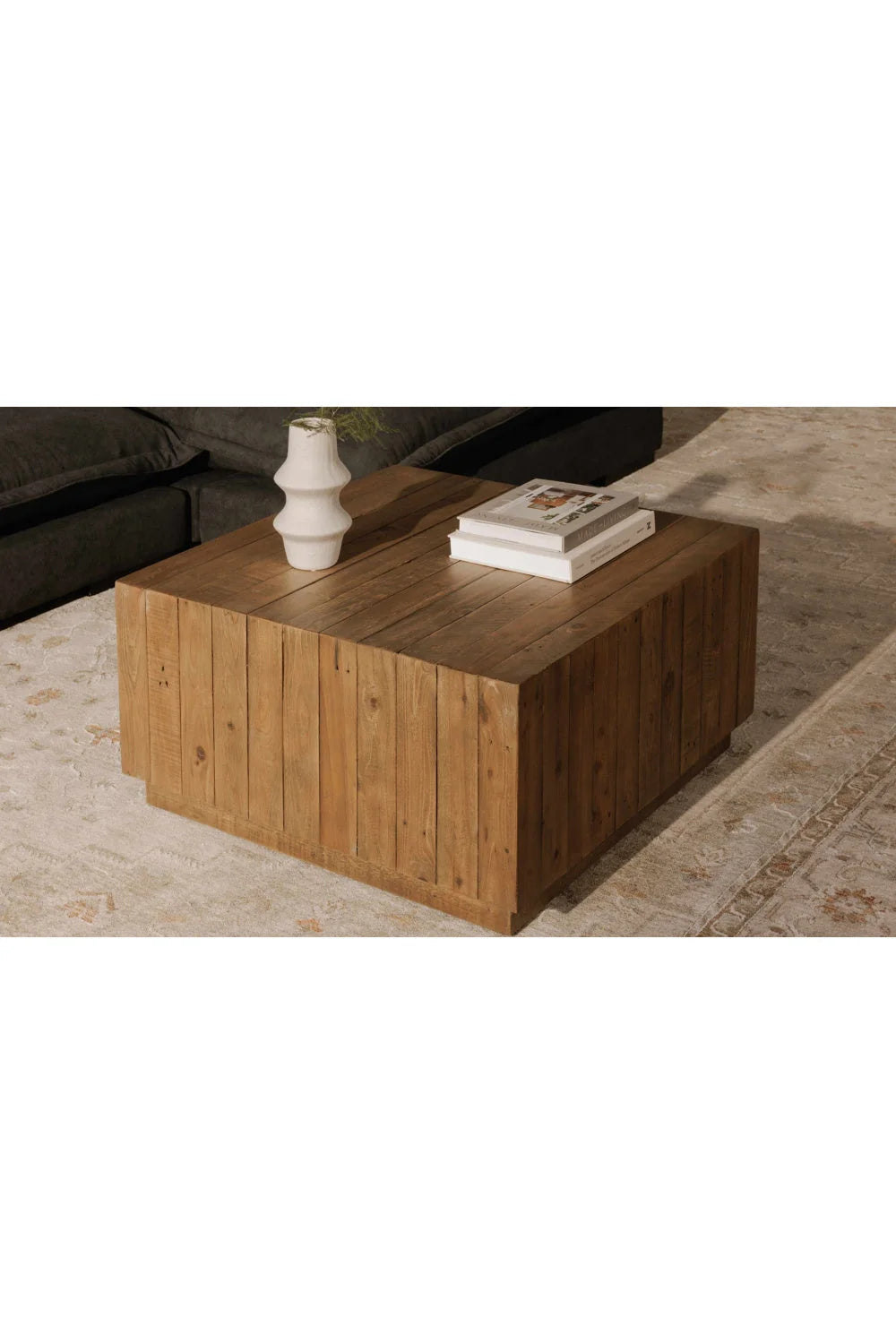Luxury Square Natural Wood Coffee Table Modern Italian Style for Villa