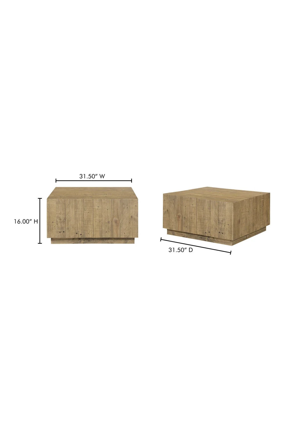 Luxury Square Natural Wood Coffee Table Modern Italian Style for Villa