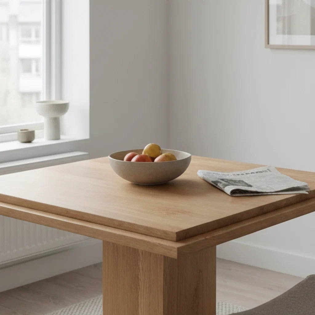 Luxury Square Natural Wood Dining Table Modern Italian Style for Villa