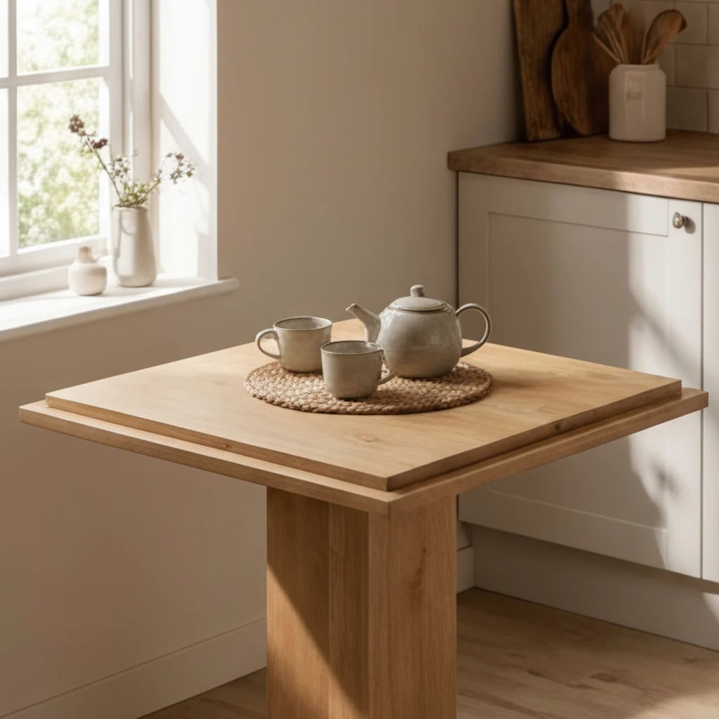 Luxury Square Natural Wood Dining Table Modern Italian Style for Villa