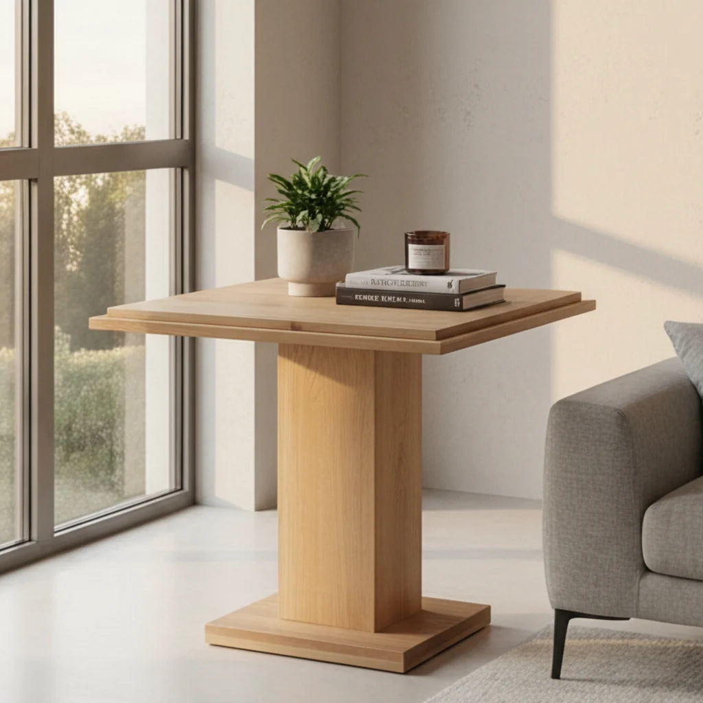 Luxury Square Natural Wood Dining Table Modern Italian Style for Villa