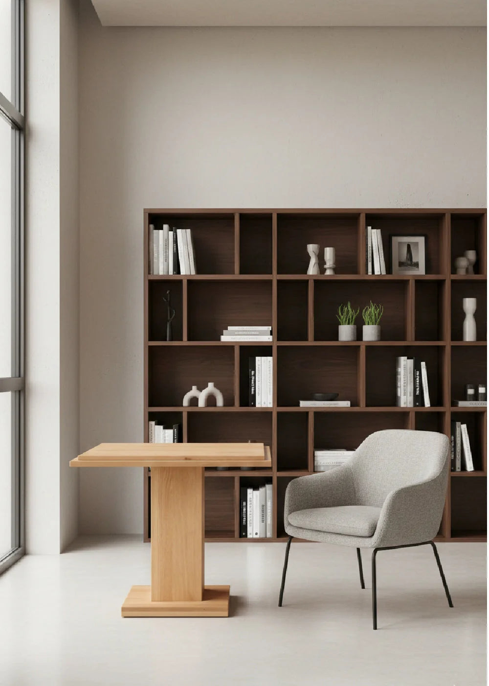Luxury Square Natural Wood Dining Table Modern Italian Style for Villa