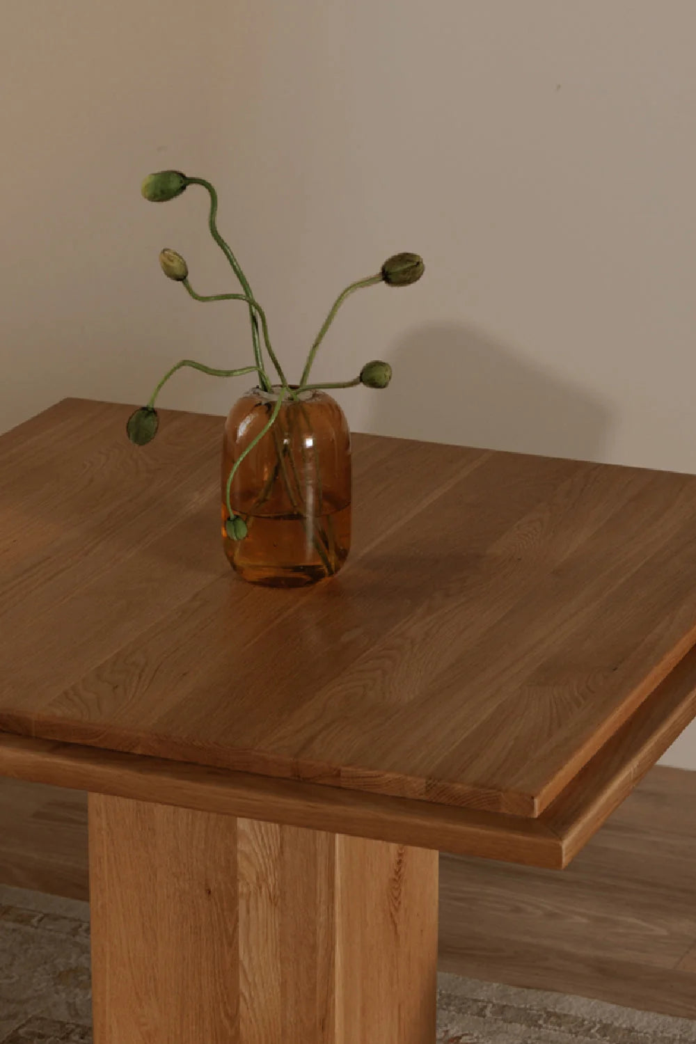 Luxury Square Natural Wood Dining Table Modern Italian Style for Villa