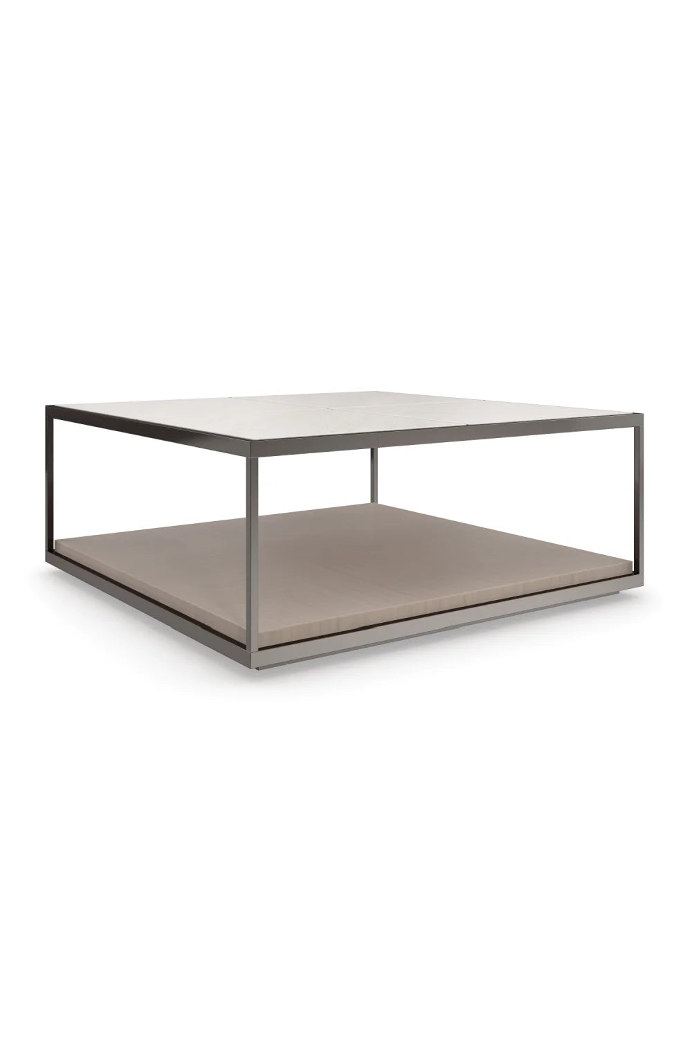 Luxury Square Travertine Stone Coffee Table Modern Italian Style for Villa