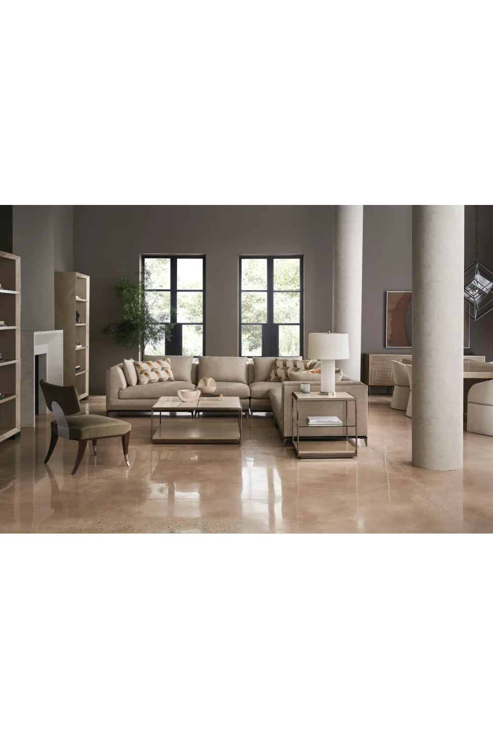 Luxury Square Travertine Stone Coffee Table Modern Italian Style for Villa