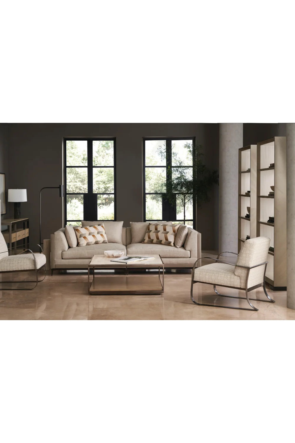 Luxury Square Travertine Stone Coffee Table Modern Italian Style for Villa