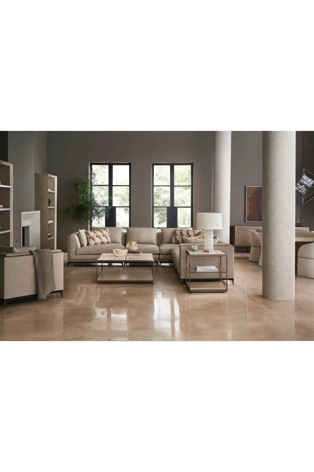 Luxury Square Travertine Stone Coffee Table Modern Italian Style for Villa
