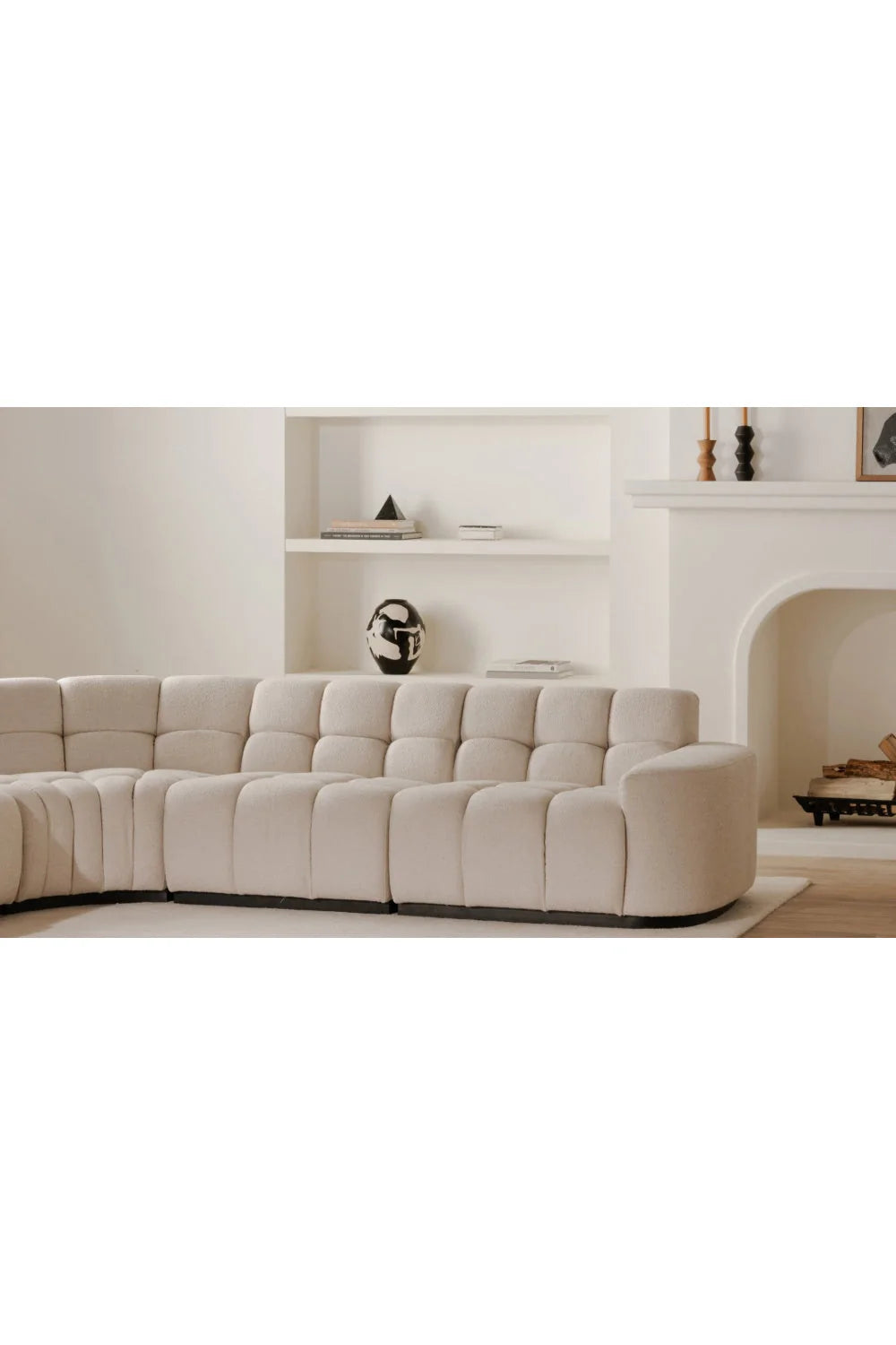 Luxury Square Tufted L-Shaped Sectional Sofa Modern Italian Style for Villa