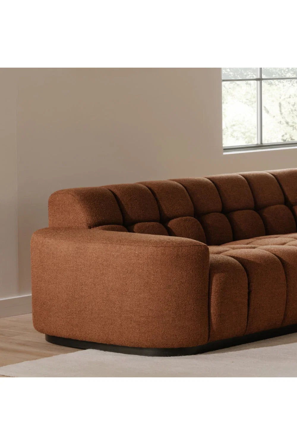 Luxury Square Tufted L-Shaped Sectional Sofa Modern Italian Style for Villa