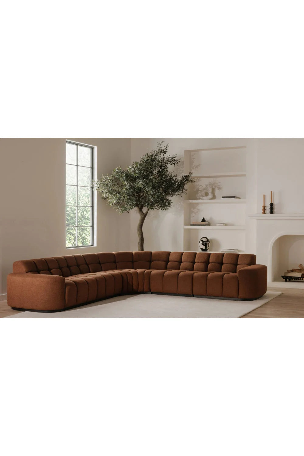 Luxury Square Tufted L-Shaped Sectional Sofa Modern Italian Style for Villa