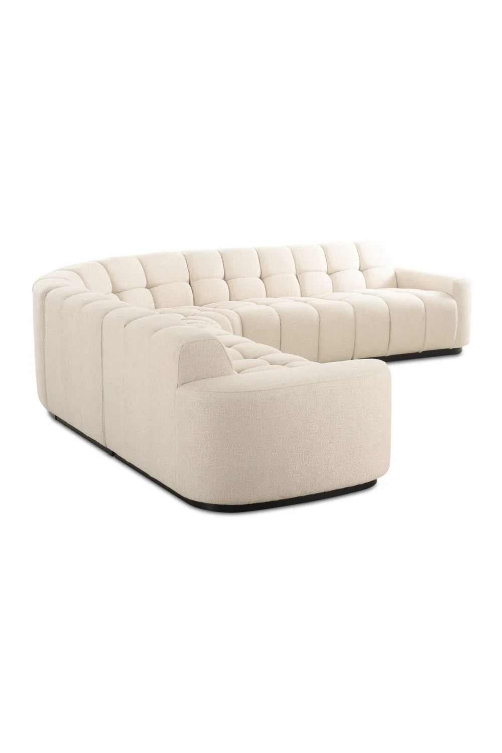 Luxury Square Tufted L-Shaped Sectional Sofa Modern Italian Style for Villa