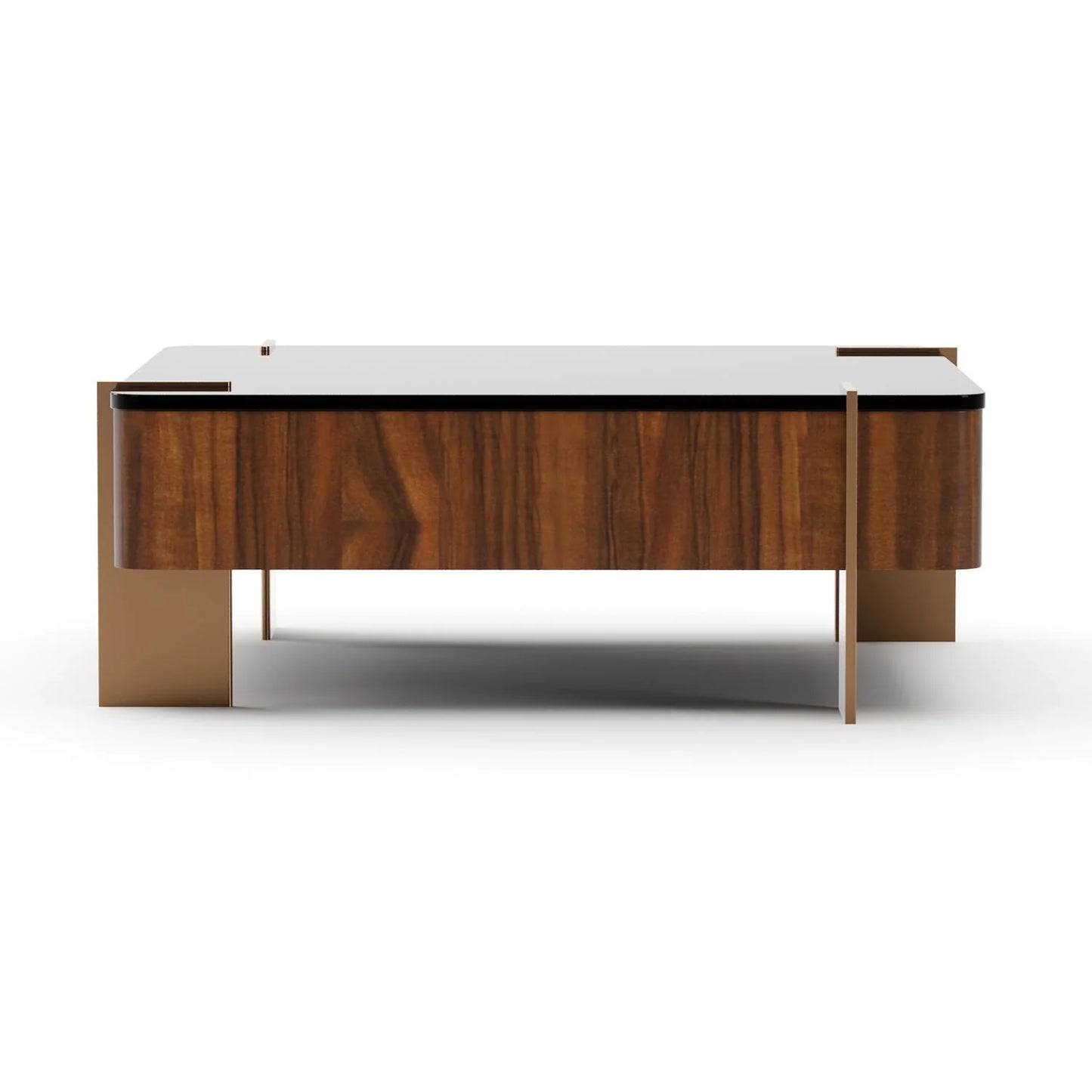 Luxury Square Walnut Coffee Table Modern Italian Style for Villa