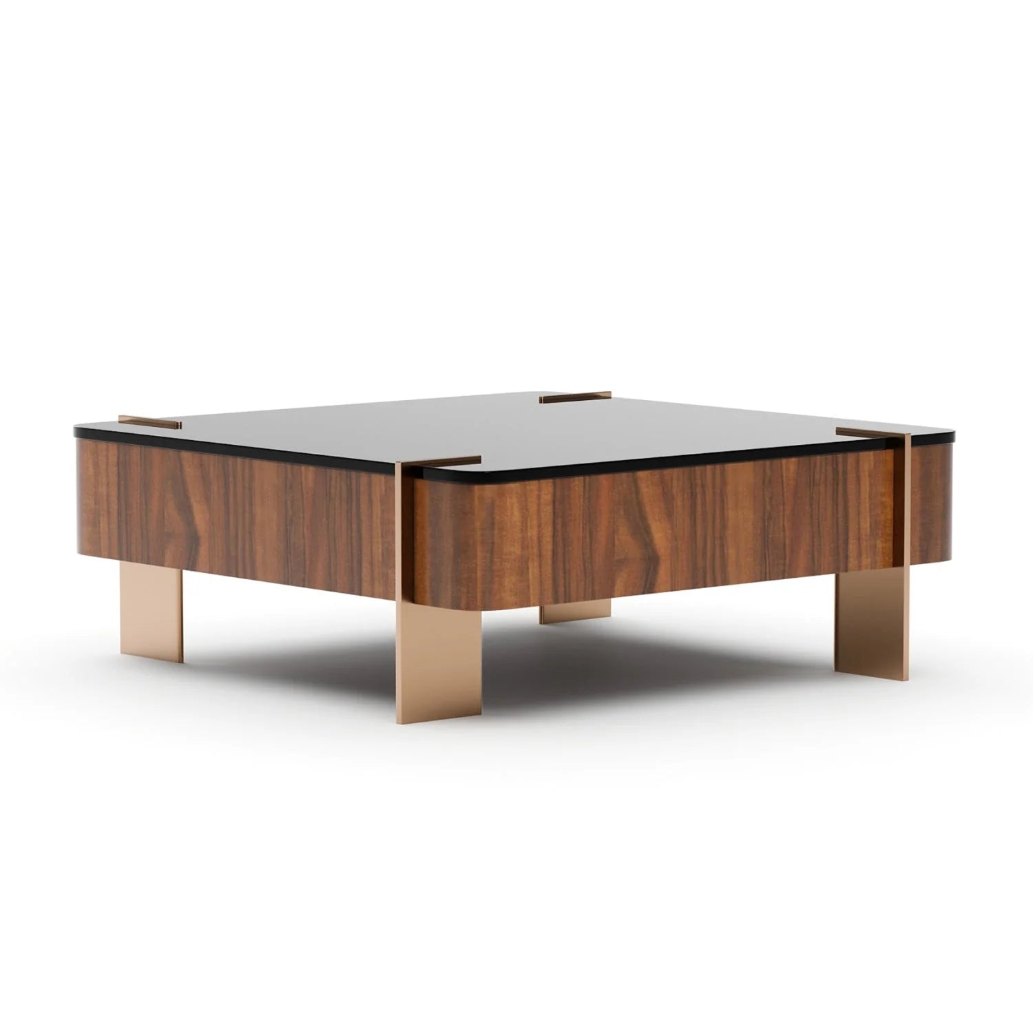 Luxury Square Walnut Coffee Table Modern Italian Style for Villa