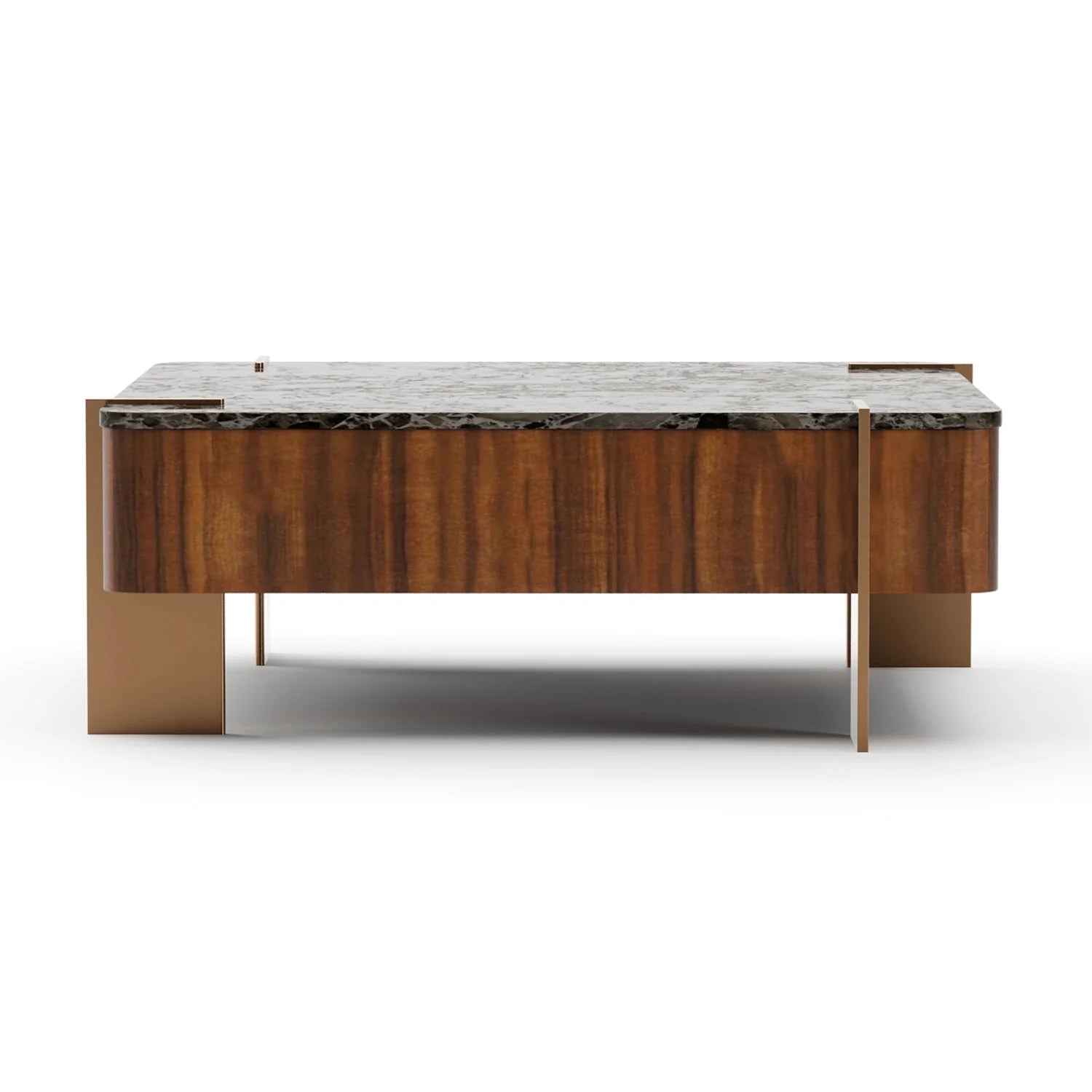 Luxury Square Walnut Coffee Table Modern Italian Style for Villa