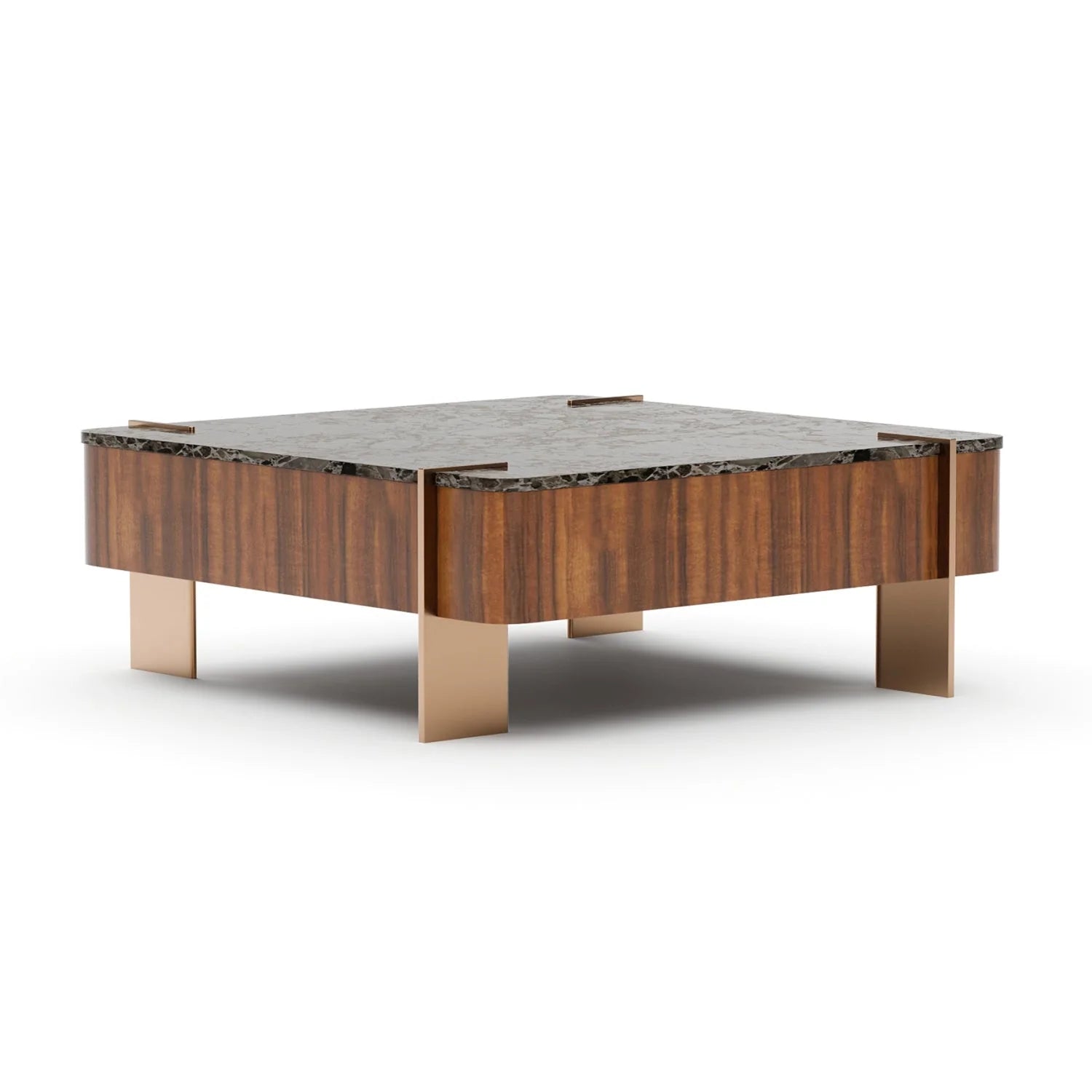 Luxury Square Walnut Coffee Table Modern Italian Style for Villa