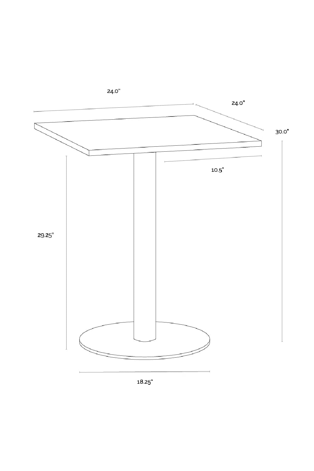 Luxury Square White Marble Bistro Table Modern Italian Style for Villa