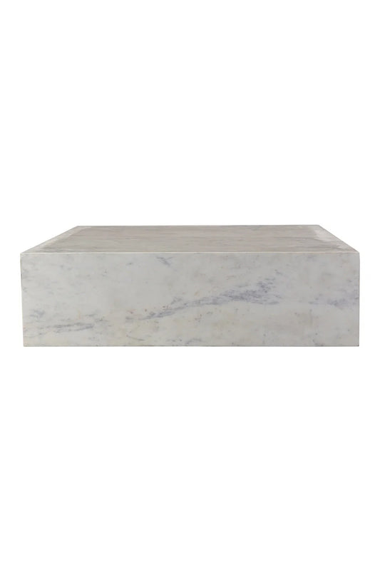 Luxury Square White Marble Coffee Table Modern Italian Style for Villa