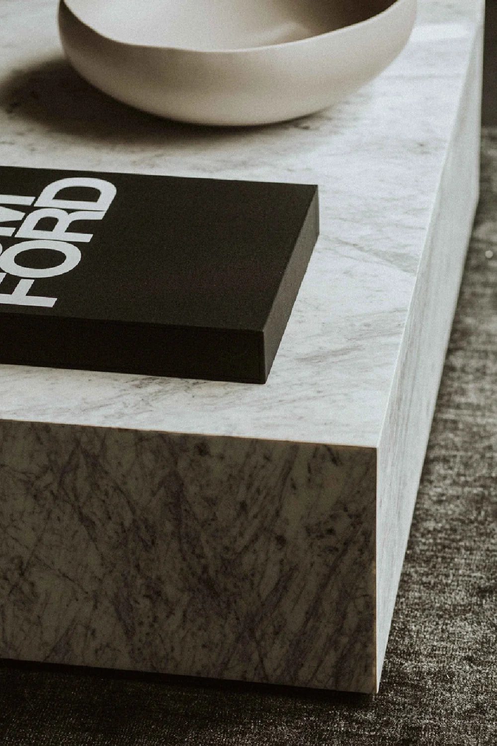 Luxury Square White Marble Coffee Table Modern Italian Style for Villa
