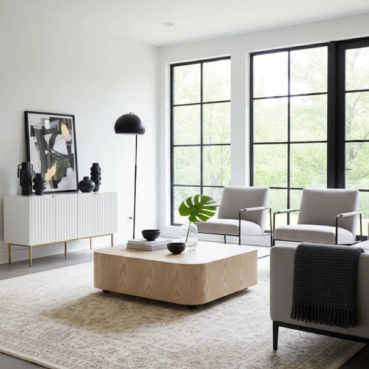 Luxury Square Wood Coffee Table Modern Italian Style for Villa