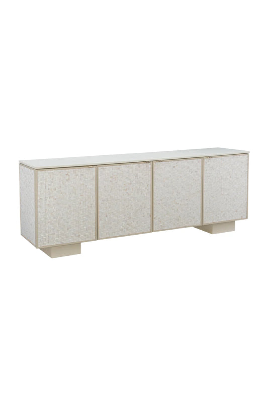 Luxury Stacked Shell Sideboard Modern Italian Style for Villa