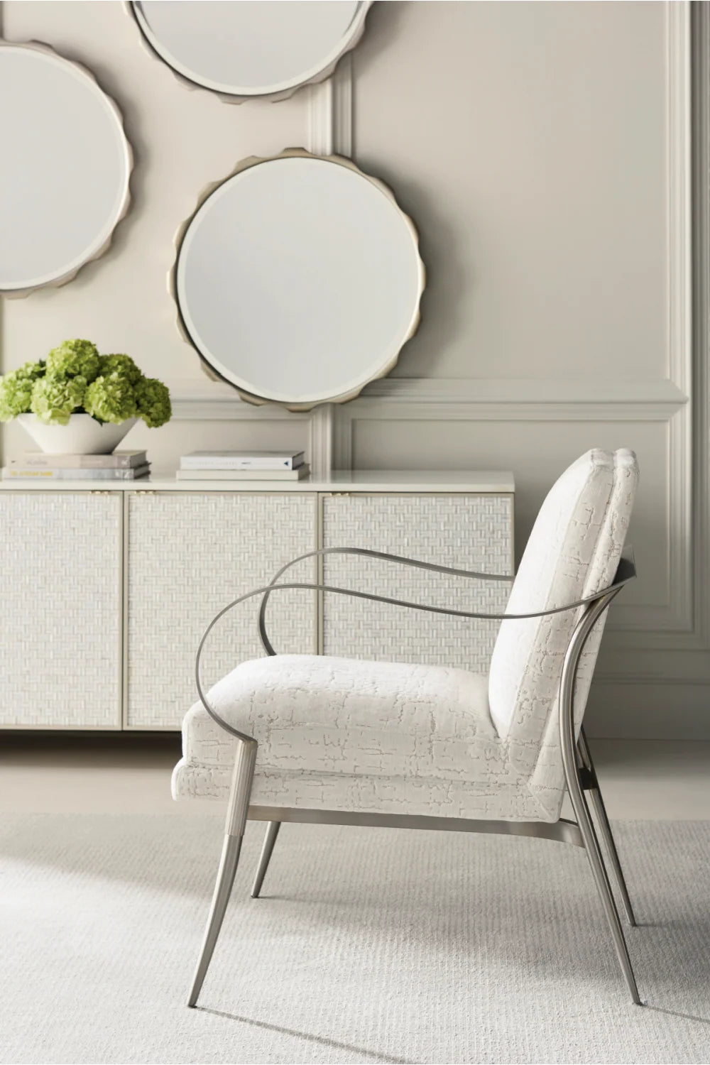 Luxury Stacked Shell Sideboard Modern Italian Style for Villa