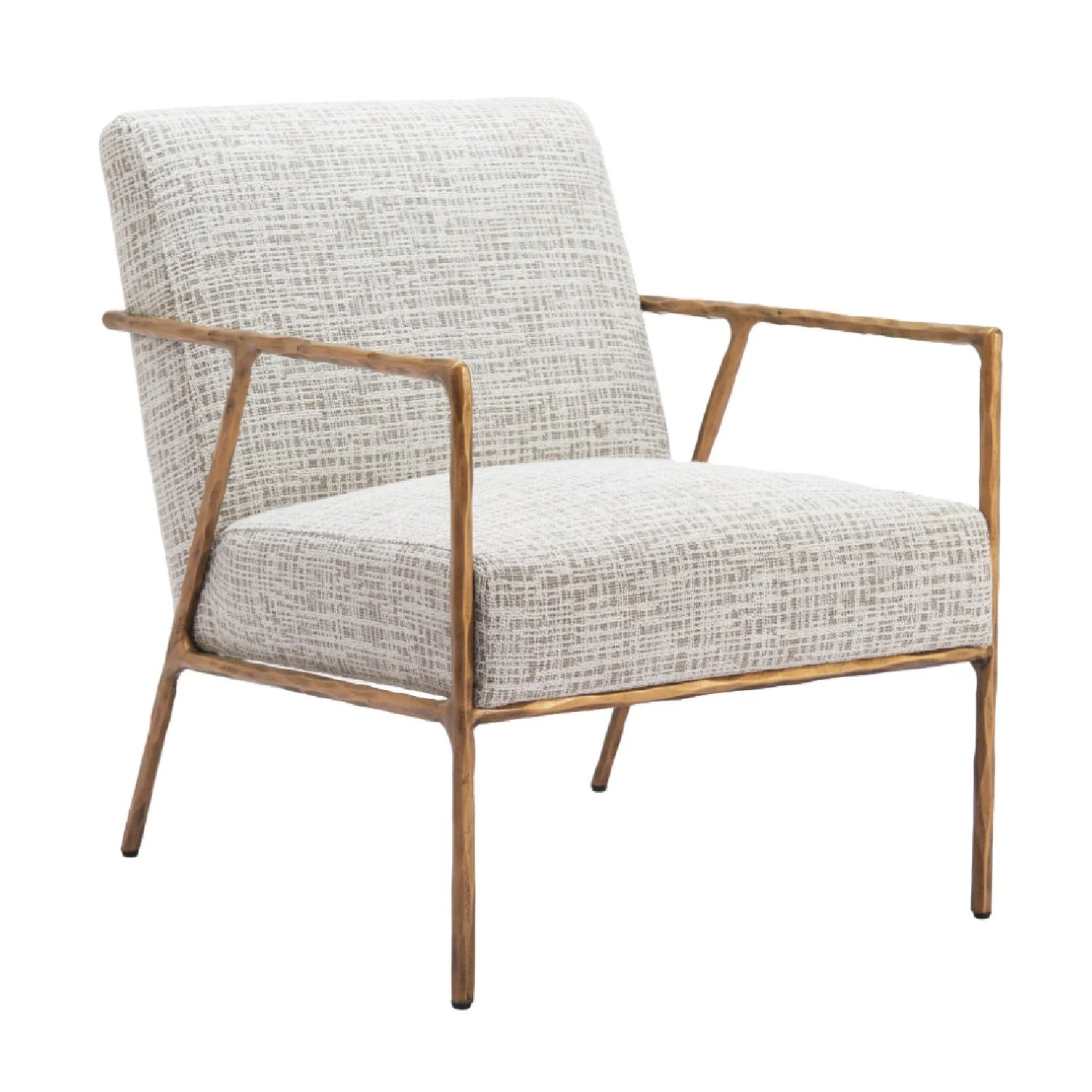 Luxury Steel Framed Beige Lounge Chair Modern Italian Style for Villa