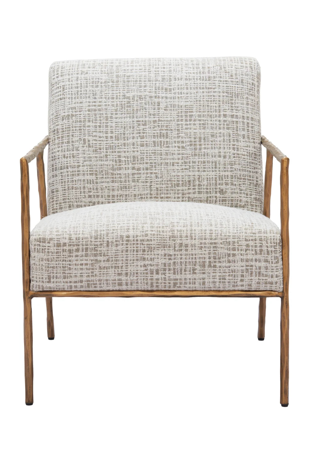 Luxury Steel Framed Beige Lounge Chair Modern Italian Style for Villa