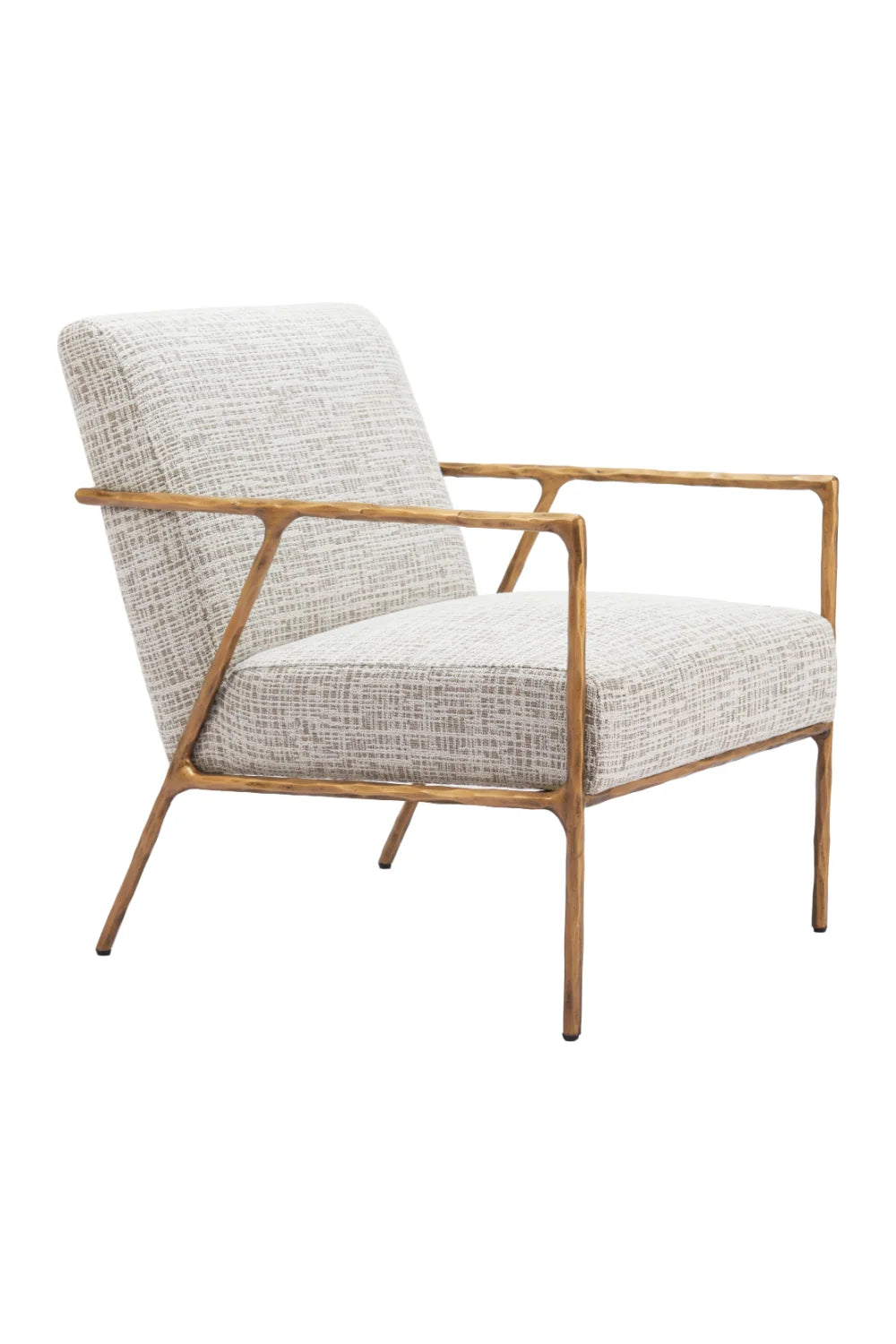 Luxury Steel Framed Beige Lounge Chair Modern Italian Style for Villa