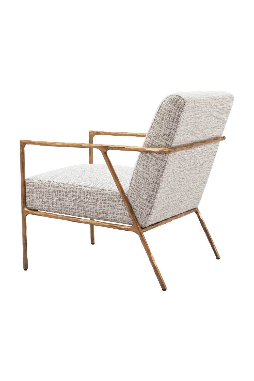 Luxury Steel Framed Beige Lounge Chair Modern Italian Style for Villa