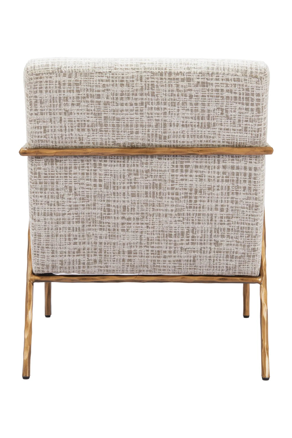 Luxury Steel Framed Beige Lounge Chair Modern Italian Style for Villa
