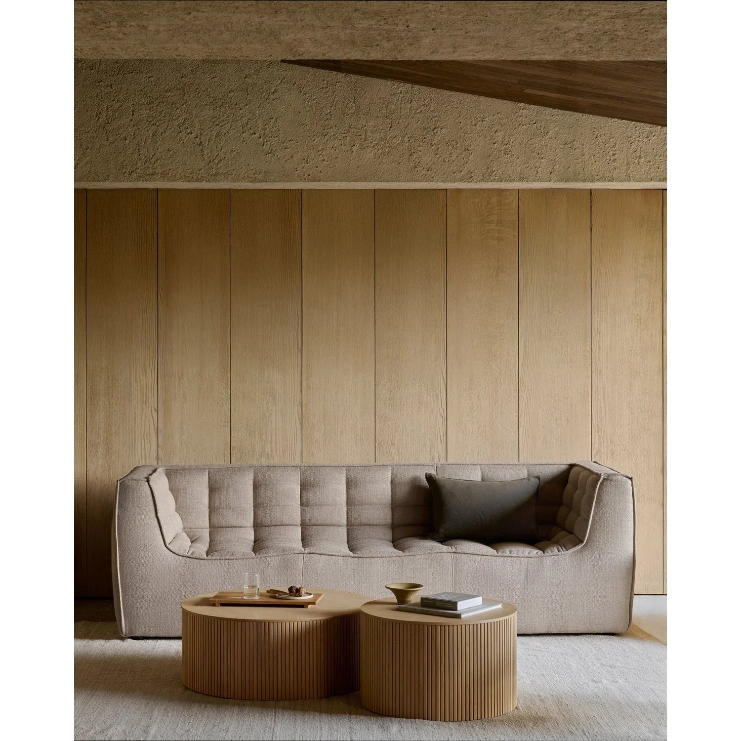 Luxury Stitched Detail 2-Seater Sofa Modern Italian Style for Villa