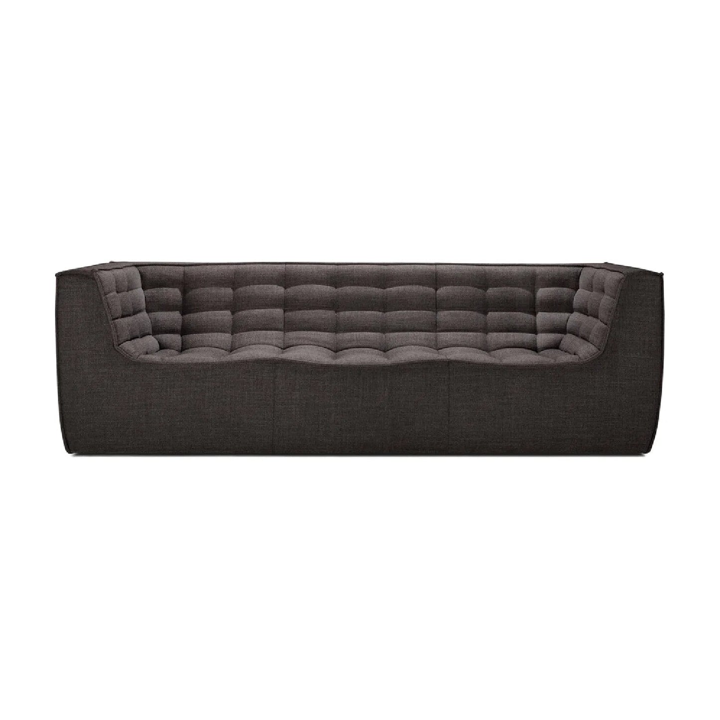 Luxury Stitched Detail 3-Seater Sofa Modern Italian Style for Villa