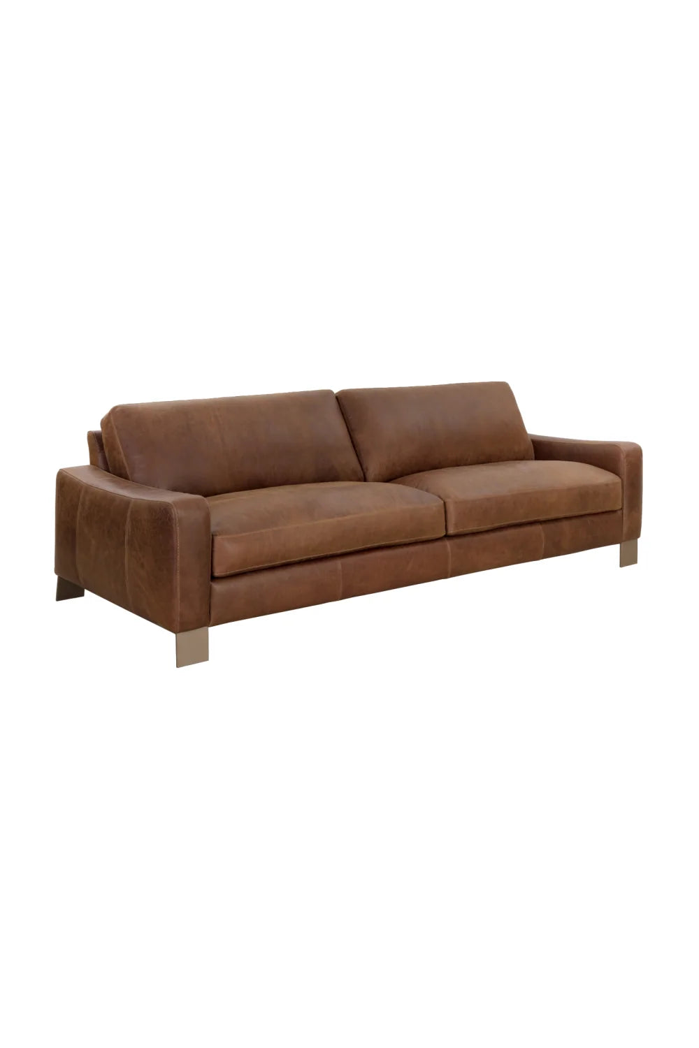 Luxury Stitched Panel Leather Sofa Modern Italian Style for Villa
