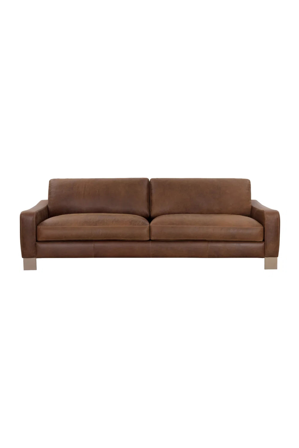Luxury Stitched Panel Leather Sofa Modern Italian Style for Villa
