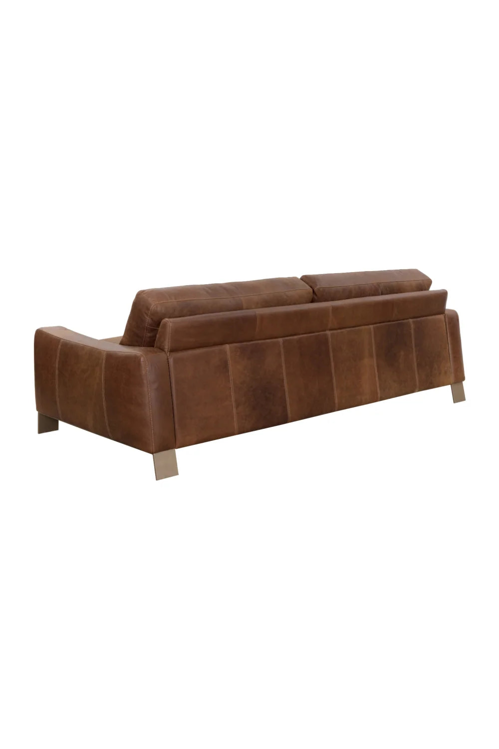Luxury Stitched Panel Leather Sofa Modern Italian Style for Villa