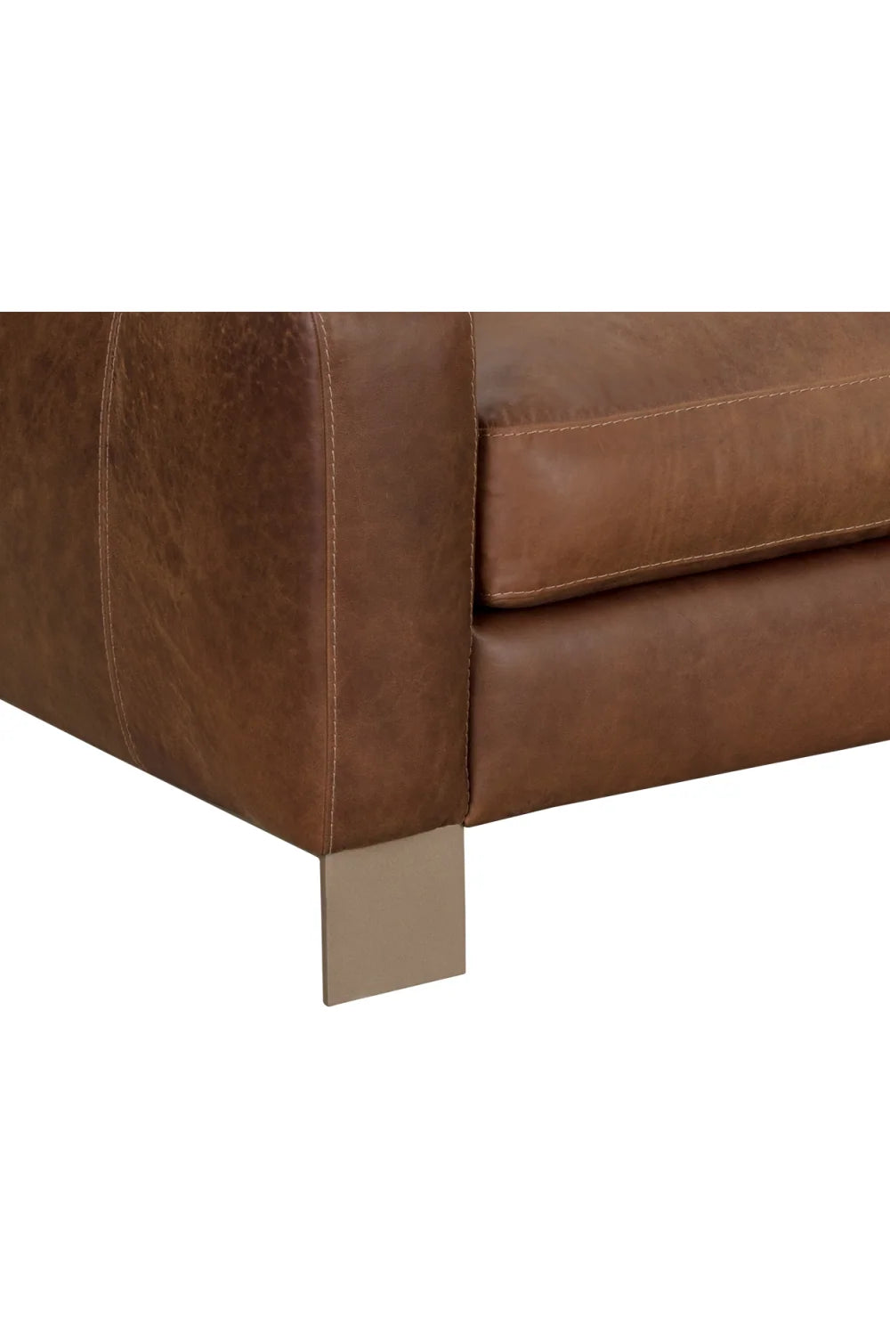 Luxury Stitched Panel Leather Sofa Modern Italian Style for Villa