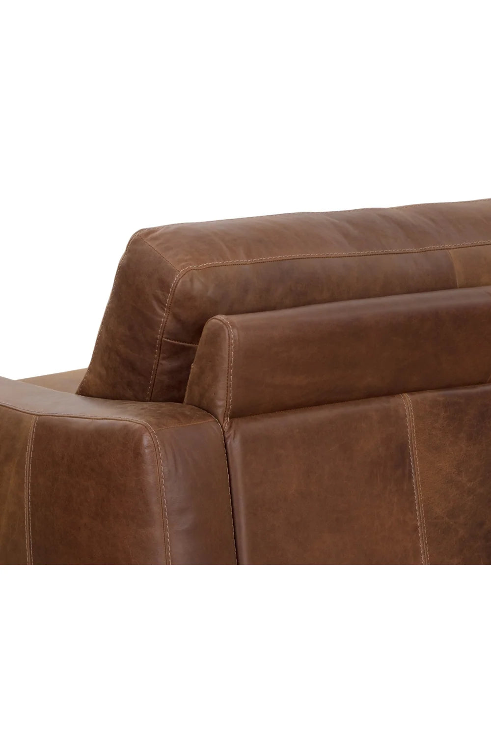 Luxury Stitched Panel Leather Sofa Modern Italian Style for Villa