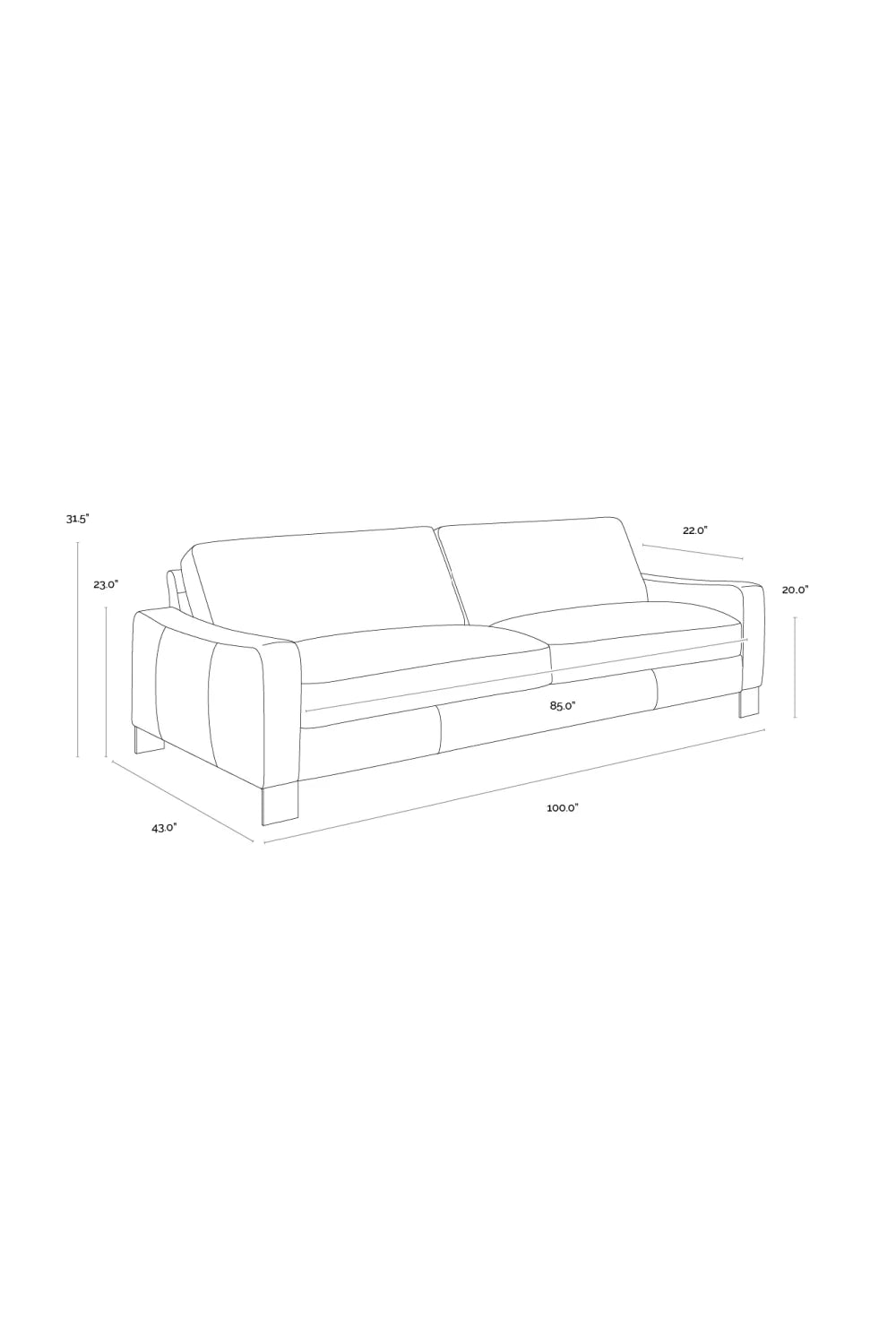 Luxury Stitched Panel Leather Sofa Modern Italian Style for Villa