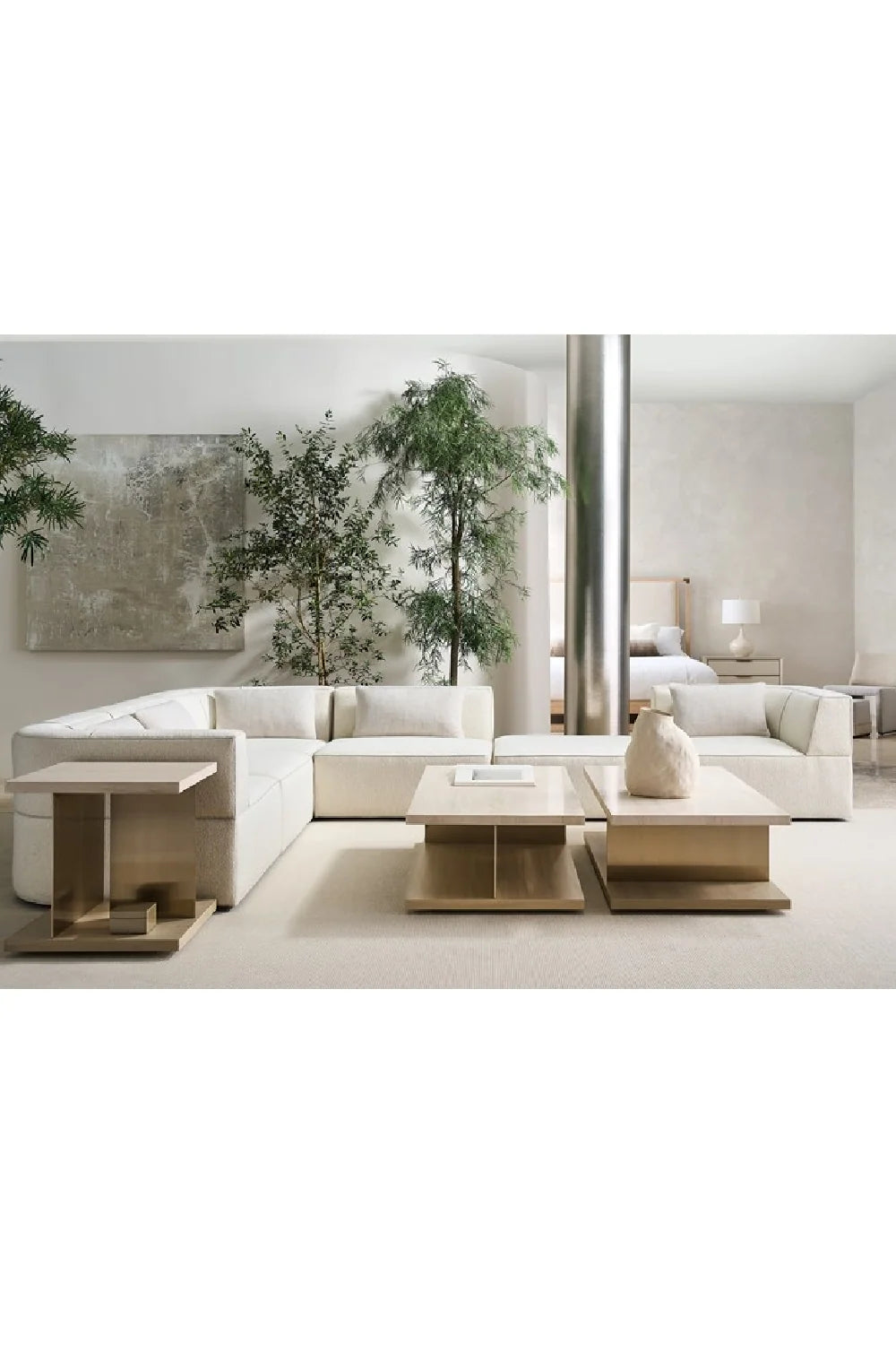 Luxury Stone Top Coffee Table Modern Italian Style for Villa