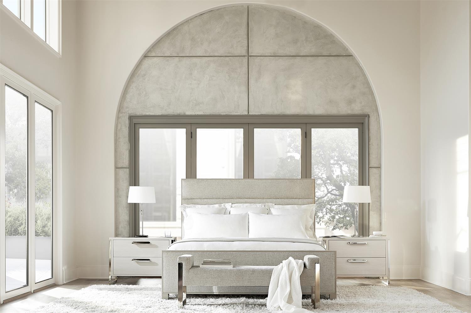 Luxury Stratum Fabric Panel Bed Modern Italian Style for Villa
