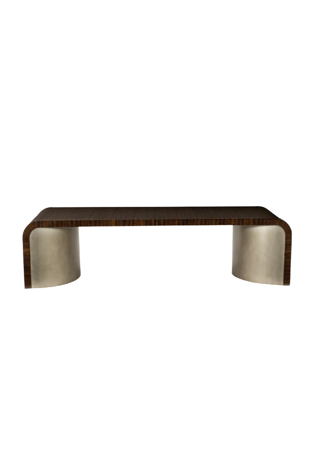 Luxury Streamline Eucalyptus Wood Coffee Table Modern Italian Style for Villa