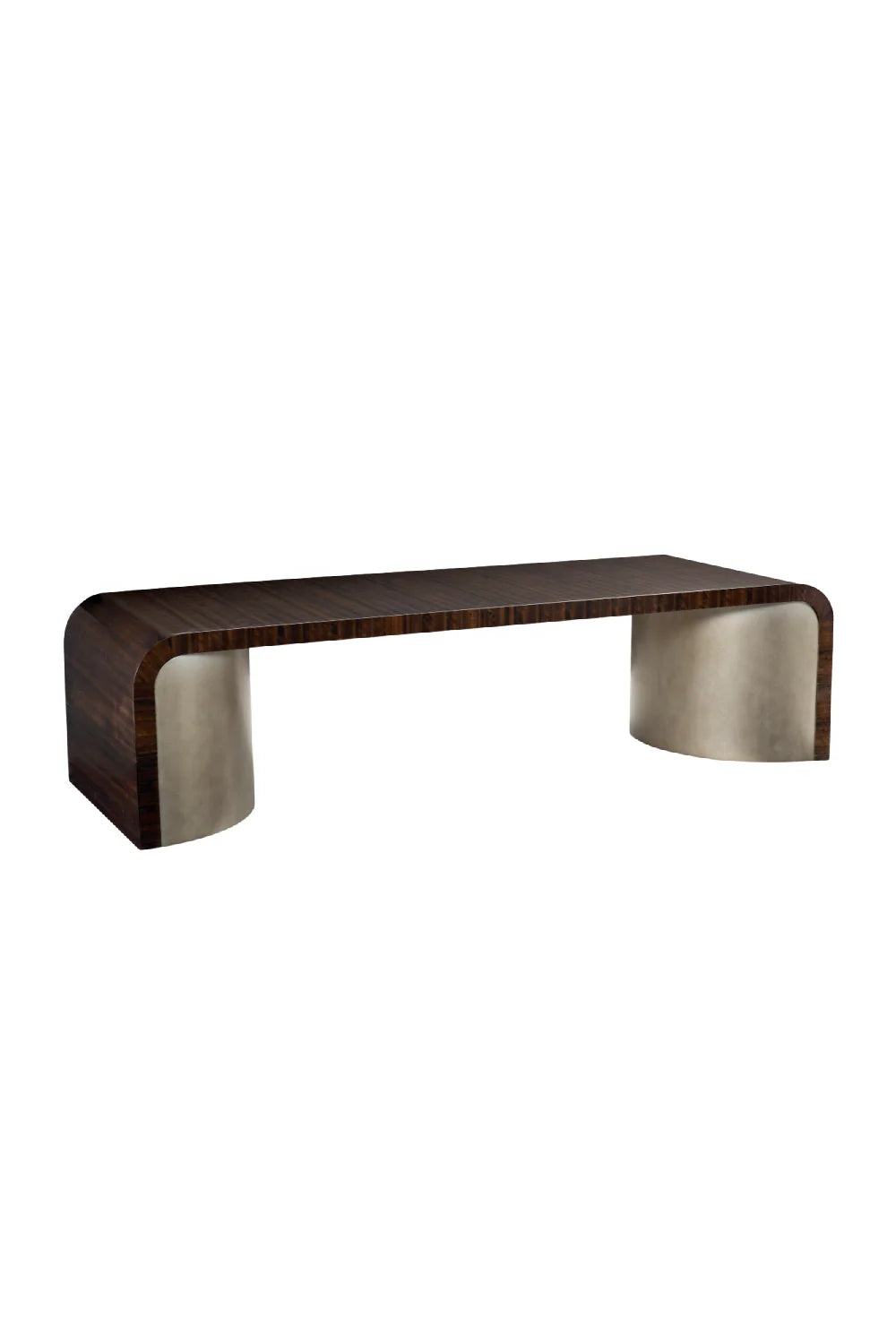 Luxury Streamline Eucalyptus Wood Coffee Table Modern Italian Style for Villa