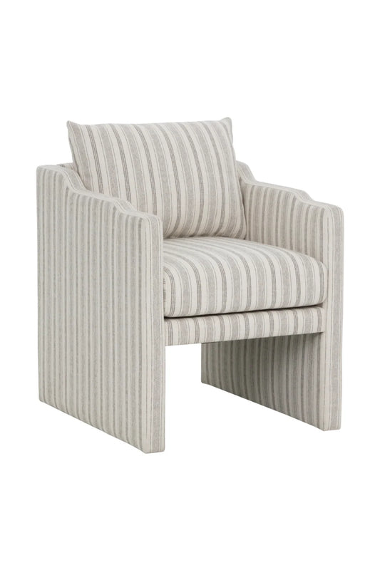 Luxury Stripe Patterned Modern Dining Armchair European Style for Villa