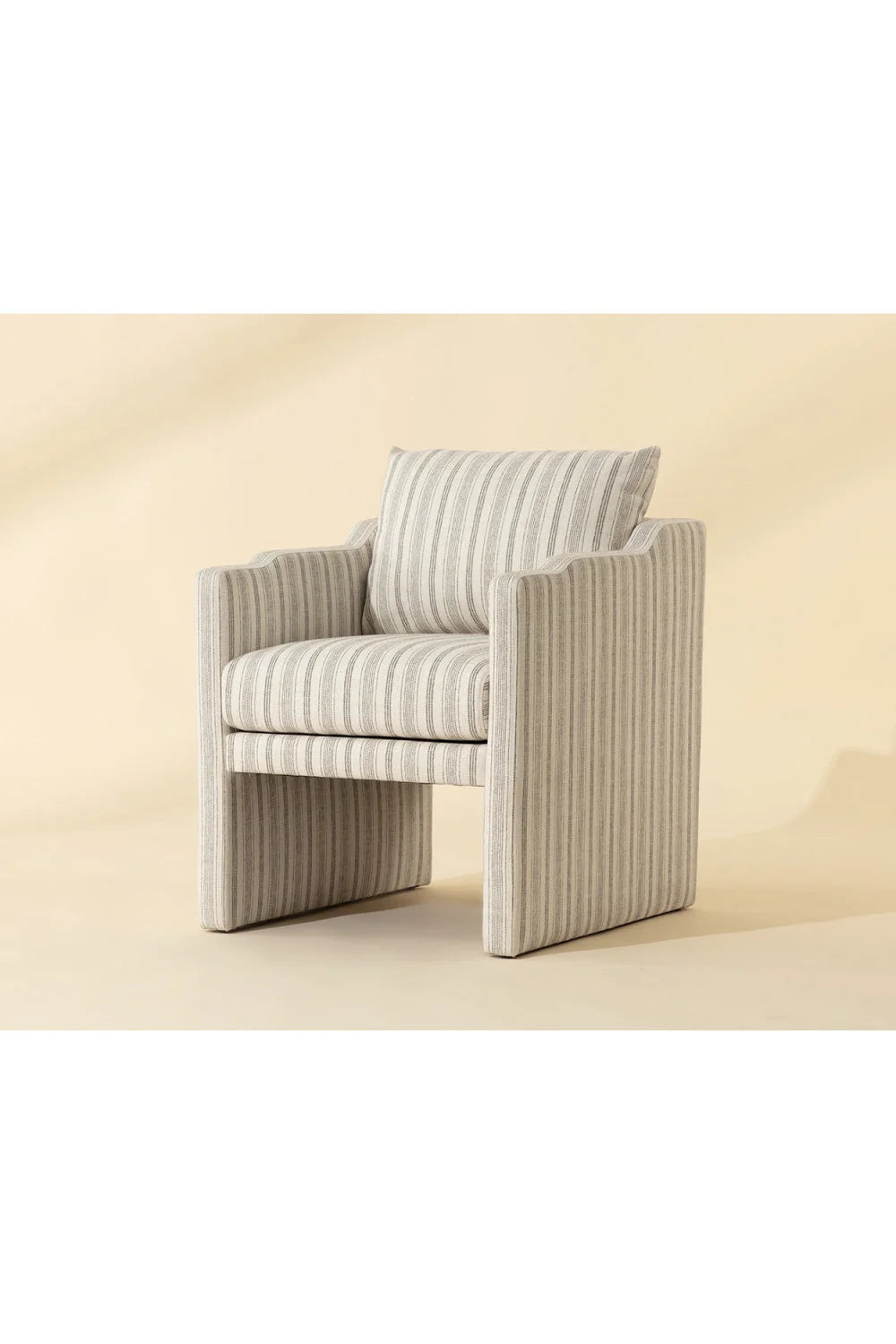 Luxury Stripe Patterned Modern Dining Armchair European Style for Villa